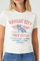 Women's Kansas City Track Racing Graphic T-Shirt in White Medium