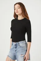 Women's Ribbed Knit Crop Top