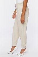 Women's Faux Leather Mid-Rise Joggers in Natural Large