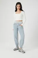 Women's Ribbed Knit Crop Top