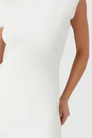 Women's Cap-Sleeve Bodycon Midi Dress Vanilla