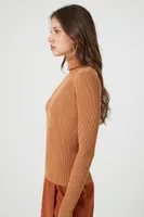 Women's Ribbed Turtleneck Sweater-Knit Top