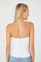 Women's Seamed Tube Top in White Large