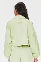 Women's Cropped Zip-Up Windbreaker Jacket in Pistachio Large