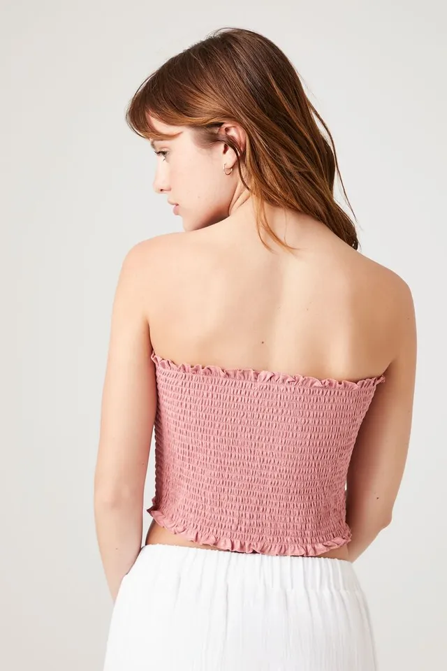 Forever 21 Ruffle Mesh Tube Top