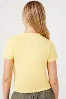 Power to Women's Graphic Baby T-Shirt in Yellow Medium