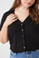 Women's Ribbed Shirt Black,