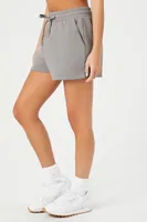 Women's Active Fleece Drawstring Sweatshorts in Dark Grey Small