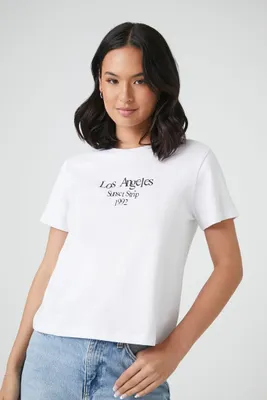 Women's Los Angeles Graphic T-Shirt in White/Black, XS