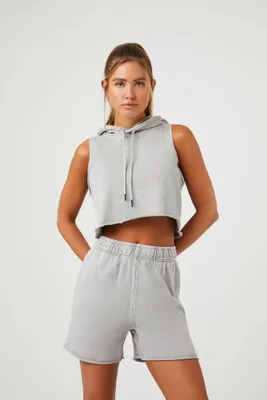Women's Active French Terry Shorts in Grey Large