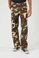 Men Twill Camo Utility Pants in Olive, 32