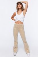 Women's Corduroy Mid-Rise Flare Pants in Toast Small