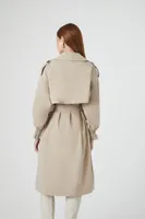 Women's Peasant-Sleeve Trench Coat Tan