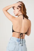 Women's Sweater-Knit Handkerchief Halter Top