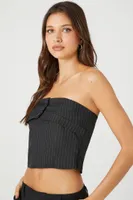 Women's Strapless Foldover Crop Top