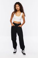 Women's Wallet Chain Twill Joggers in Black Large