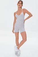 Women's Active Marled Cami Romper in Heather Grey Large