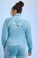 Women's Angel Hello Kitty Velour Jacket in Baby Blue, 3X