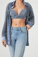 Women's Pleated Shirt & Cropped Cami Set