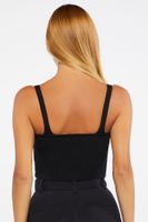 Women's Twisted Sweater-Knit Crop Top in Black Medium