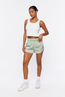 Women's Dolphin Ringer Shorts in Olive/White Small