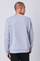 Men Heathered Fleece Crew Neck Sweatshirt in Charcoal Heather Large