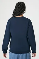 Women's Fleece Paris Graphic Pullover in Navy Medium