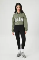 Women's Half-Zip Boston Pullover in Green Medium