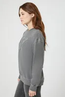 Women's French Terry NY Pullover in Charcoal, XS