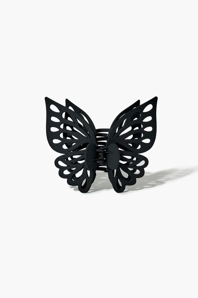 Cutout Butterfly Claw Hair Clip in Black