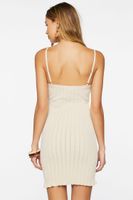 Women's Ribbed Cami Mini Sweater Dress in Natural Large