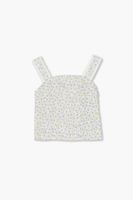 Girls Ditsy Floral Print Tank Top (Kids) in Cream, 13/14