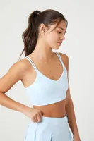 Women's Dual-Strap Longline Sports Bra in Light Blue Large