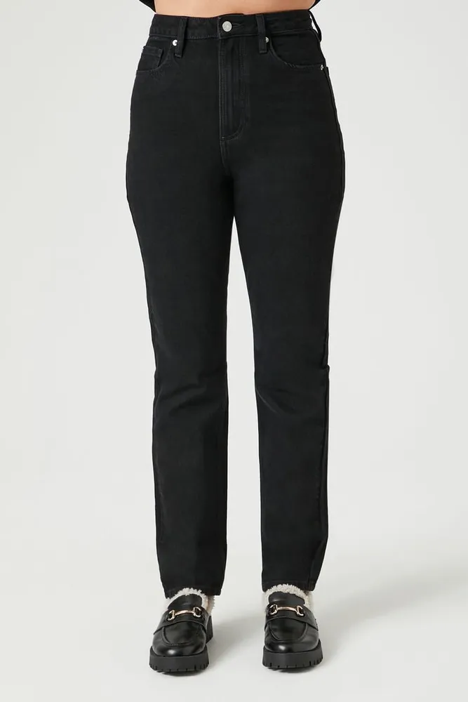 Women's Ultra High-Rise Straight Jeans Black,