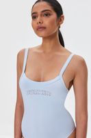 Women's Beverly Hills Graphic Bodysuit in Light Blue Large