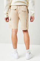 Men Drawstring Cargo Shorts in Taupe Medium