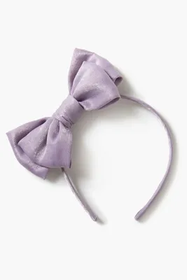 Girls Oversized Bow Headband (Kids) in Purple