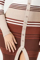 Women's Striped Midi Sweater Dress