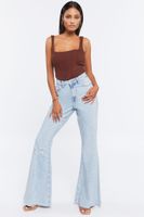 Women's Distressed High-Rise Flare Jeans Light Denim,