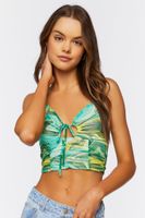 Women's Abstract Print Cropped Cami in Mint Large