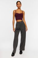 Women's Cropped Sweater-Knit Cami in Plum Medium