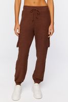 Women's French Terry Cargo Drawstring Joggers Chocolate