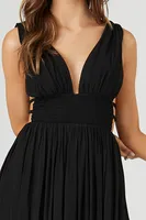 Women's Plunging Maxi Dress in Black Small