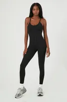 Women's Active Fitted Tank Bodysuit in Black Large