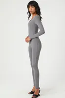 Women's Contour Long-Sleeve Jumpsuit in Charcoal Medium