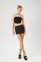 Women's Ponte Knit Cropped Tube Top