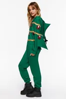 Women's Christmas Tree Jumpsuit in Green Medium