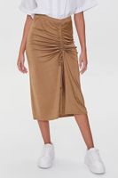 Women's Ruched Drawstring Skirt in Cigar Small