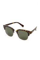 Half-Rim Tortoiseshell Sunglasses in Gold/Olive