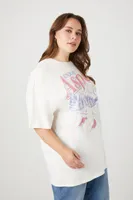 Women's Enjoy Aspen Oversized Graphic T-Shirt in Cream, Size 3X